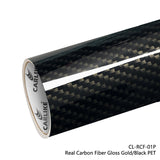 BlackAnt CL-RCF-01P Simulation Carbon Fiber Gloss Gold/Black Vinyl PET Liner