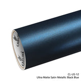 BlackAnt CL-US-12 Ultra Matte Satin Metallic Black Blue Vinyl