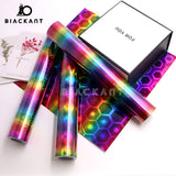 BlackAnt BA-RA Holographic Rainbow Gradient Adhesive Vinyl Sheet DIY Craft Permanent Vinyl for Cricut