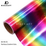 BlackAnt BA-RA Holographic Rainbow Gradient Adhesive Vinyl Sheet DIY Craft Permanent Vinyl for Cricut