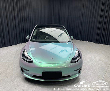 CL-CC-04 chameleon candy magic grey green vinyl for tesla