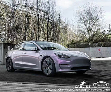 CL-CC-10 chameleon candy magic nardo grey green vinyl for tesla