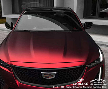 CL-CH-01 super chrome metallic romani red vinyl for cadillac