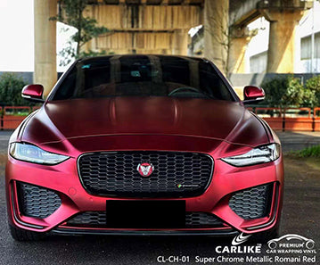 CL-CH-01 super chrome metallic romani red vinyl for jaguar