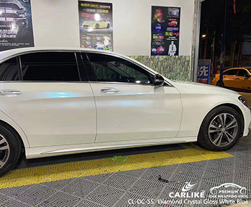 CL-DC-55 diamond crystal gloss white blue vinyl for bmw