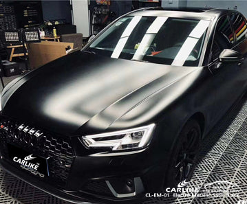 CL-EM-01 matte electro metallic satin black vinyl for audi