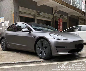 CL-EM-05 matte electro metallic steel grey vinyl for tesla