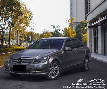 CL-EM-05 matte electro metallic steel grey vinyl for benz