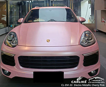 CL-EM-33 matte electro metallic cherry pink vinyl for porsche