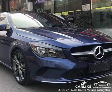 CL-GE-27 gloss electro metallic galaxy blue vinyl for benz
