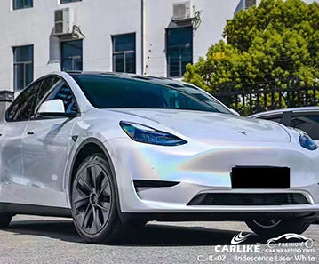 CL-IL-02 iridescence laser white vinyl for benz