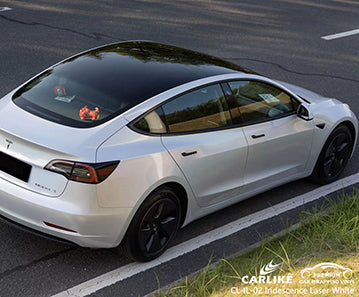 CL-IL-02 iridescence laser white vinyl for tesla