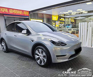 CL-IL-03 iridescence laser silver vinyl for tesla