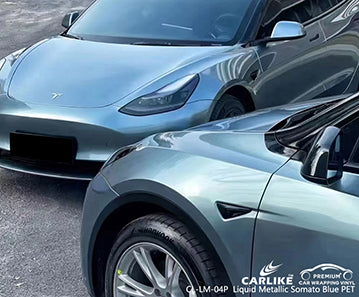 CL-LM-04P liquid metallic somato blue vinyl (pet air release paper) for tesla