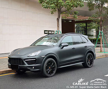 CL-MS-01 super matte satin black vinyl for porsche