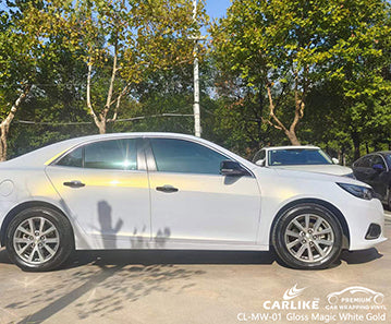 CL-MW-01 magic chameleon gloss white to gold vinyl for honda