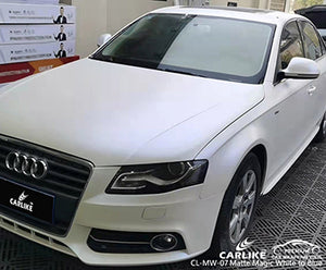 CL-MW-07 magic chameleon matte white to blue vinyl for audi