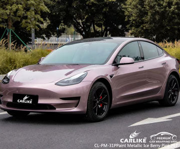 CL-PM-31P paint metallic ice berry pink pet release paper vinyl for tesla