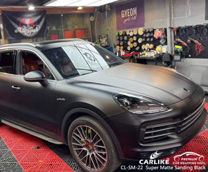 CL-SM-22 super matte sanding black vinyl for porsche