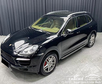CL-SV-01 super gloss crystal black vinyl for porsche