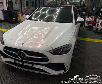 CL-SV-02 super gloss crystal white vinyl for mercedes-benz