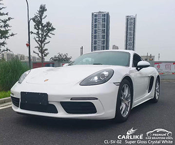 CL-SV-02 super gloss crystal white vinyl for porsche