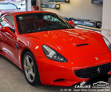 CL-SV-06 super gloss crystal ferrari red vinyl for ferrari