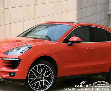 CL-SV-08 super gloss crystal orange vinyl for porsche
