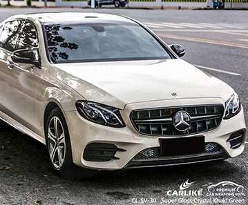 CL-SV-30 super gloss crystal khaki green vinyl for benz