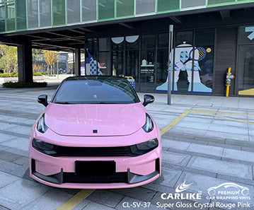 CL-SV-37 super gloss crystal rouge pink vinyl for lynk&co