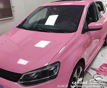 CL-SV-37 super gloss crystal rouge pink vinyl for vw