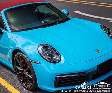 CL-SV-39 super gloss crystal miami blue vinyl for porsche
