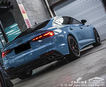 CL-SV-40P super gloss crystal china blue vinyl (pet air release paper) for audi