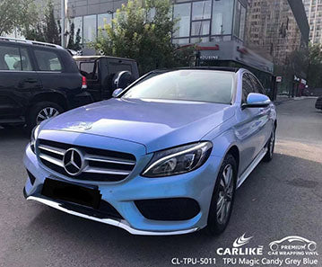 CL-TPU-5011 tpu magic candy grey blue vinyl for benz