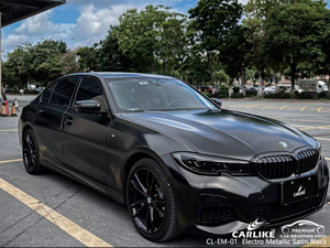 CL-EM-01 matte electro metallic satin black vinyl for bmw