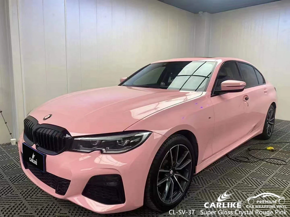 CL-SV-37  super gloss crystal rouge pink vinyl for bmw