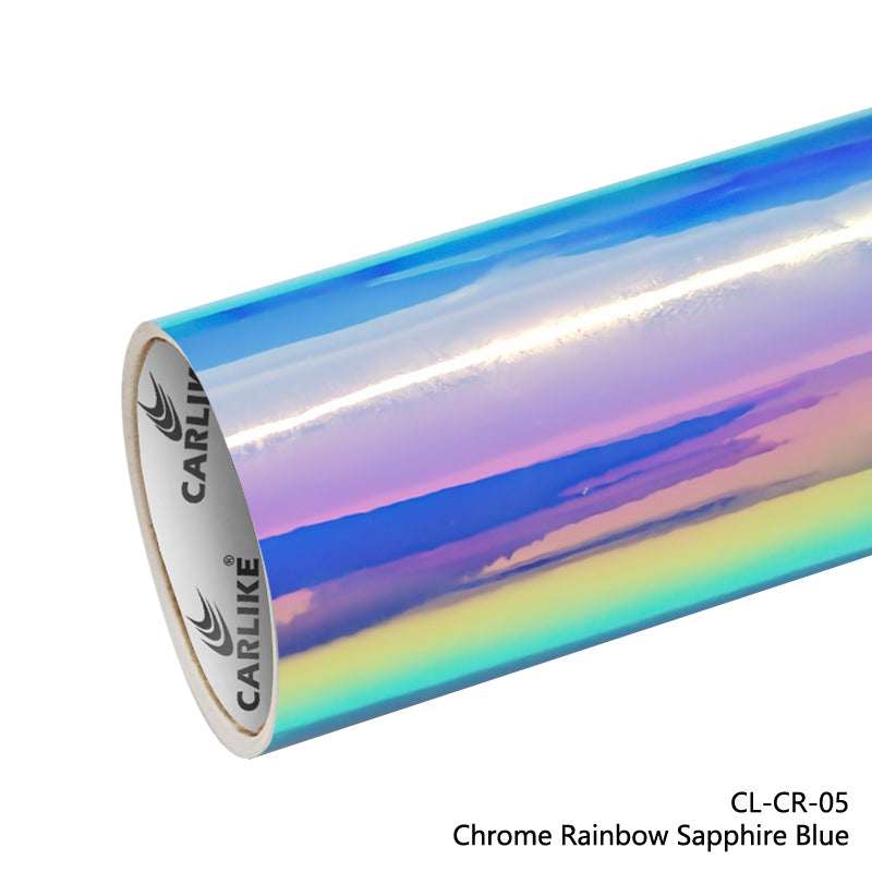 Chrome Rainbow Sapphire Blue Auto Vehicle Wrapping Film Factory