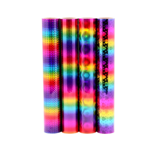 BlackAnt BA-RA Holographic Rainbow Gradient Adhesive Vinyl Sheet DIY Craft Permanent Vinyl for Cricut