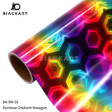 BlackAnt BA-RA Holographic Rainbow Gradient Adhesive Vinyl Sheet DIY Craft Permanent Vinyl for Cricut