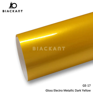 BlackAnt CL-GE-17 Gloss Electro Metallic Dark Yellow Car Body Wrap Vinyl Auto Vechile Wrapping Film